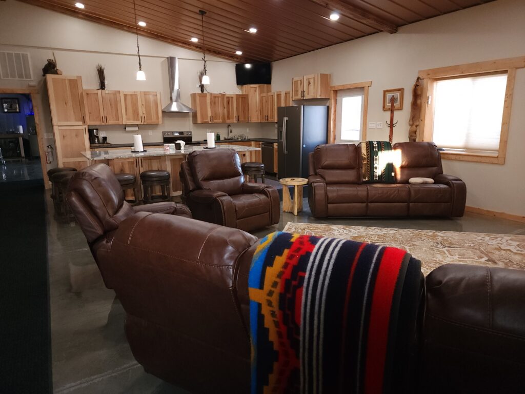 Main Lodge living area and kitchen